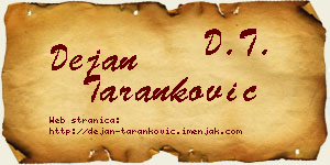 Dejan Taranković vizit kartica